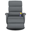 vidaXL Massagesessel mit Fu&szlig;teil Grau Kunstleder