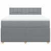 vidaXL Boxspringbett mit Matratze Hellgrau 140x200 cm Stoff