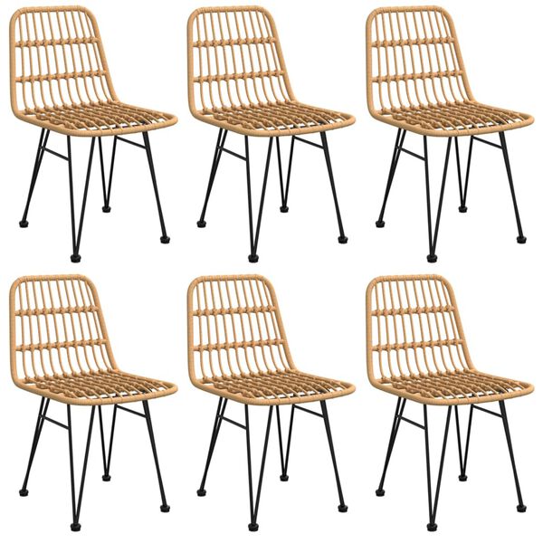 vidaXL 7-tlg. Garten-Essgruppe Poly Rattan