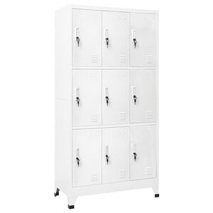 vidaXL Schlie&szlig;fachschrank mit 9 F&auml;chern Stahl 90x45x180 cm Grau