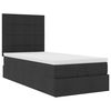vidaXL Ottoman-Bett mit Matratze Schwarz 90x200 cm Stoff