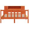 vidaXL Massivholzbett mit Regal ohne Matratze Wachsbraun 150x200 cm