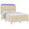 vidaXL Boxspringbett mit Matratze Creme 140 x 200 cm Stoff