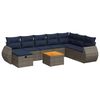 vidaXL 9-tlg. Garten-Sofagarnitur mit Kissen Grau Poly Rattan