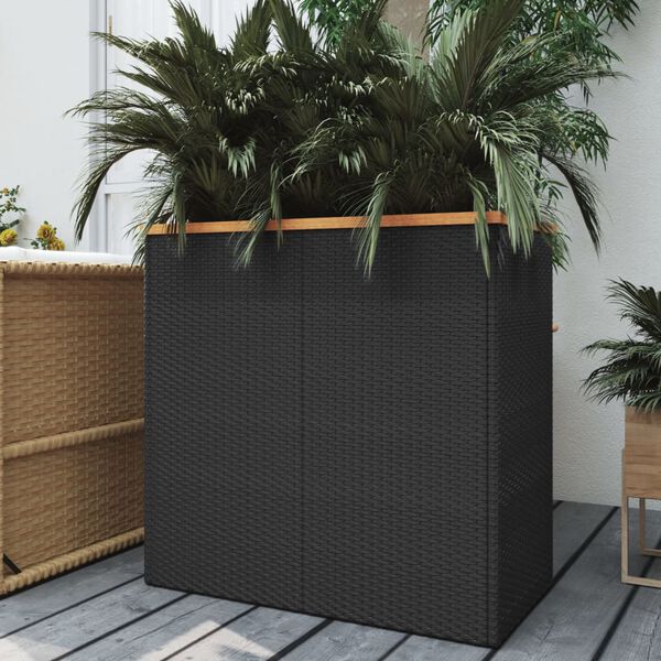 vidaXL Pflanzk&uuml;bel Schwarz 80x40x80 cm Poly Rattan