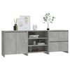 vidaXL 3-tlg. Sideboard Betongrau Holzwerkstoff