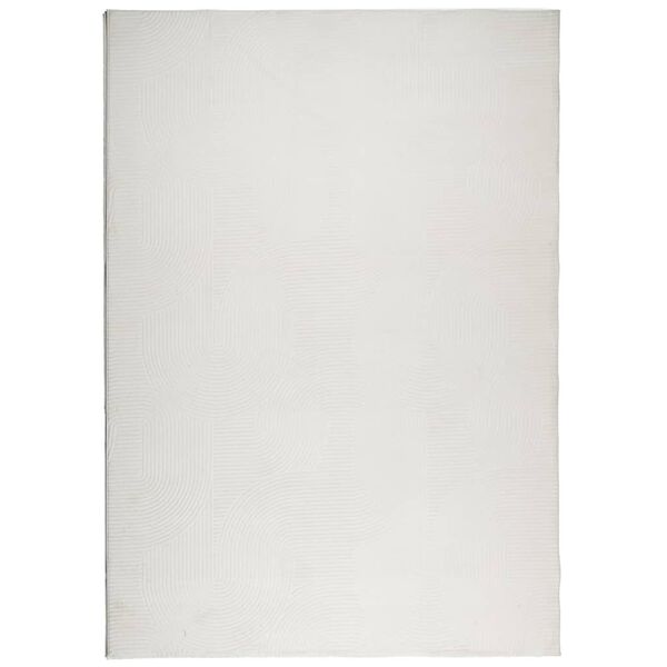 vidaXL Teppich IZA Kurzflor Skandinavischer Look Creme 120x170 cm