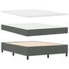 vidaXL Boxspringbett mit Matratze Dunkelgrau 140 x 190 cm Stoff