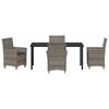 vidaXL Garten Essgruppe 5 pcs Grau Poly-Rattan