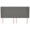vidaXL Kopfteil mit Ohren Dunkelgrau 203x23x118/128 cm Stoff