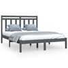 vidaXL Massivholzbett Grau 150x200 cm