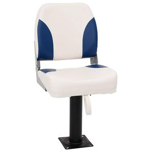 vidaXL Klappbarer Bootssitz 1 Set Blau und Wei&szlig; 41x36x48 cm