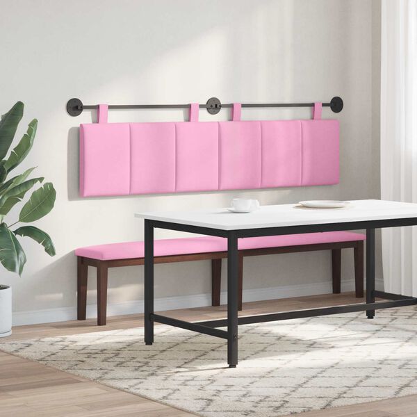 vidaXL H&auml;ngevorderseite Wandmontiert Rosa 190 x 55 x 5 cm Stoff