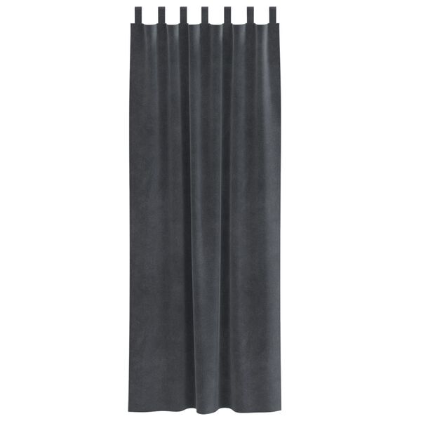 vidaXL Verdunkelungsvorh&auml;nge 2 pcs Hellgrau 140 x 225 cm Samt