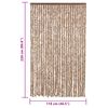 vidaXL Fliegenvorhang Beige und Dunkelbraun 118x220 cm Chenille