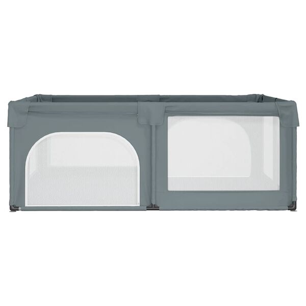 vidaXL Laufstall mit 2 T&uuml;ren Hellgrau Oxford-Gewebe