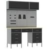 vidaXL Arbeitsschrankset mit Schubladen mit Speicher 8 pcs Schwarz