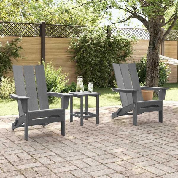 vidaXL Garten Lounge Möbel 2 pcs Hellgrau 74.5 x 80.5 x 90cm Plastik