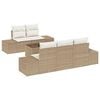 vidaXL Gartensofa-set 6 Stk. Beige und Creme Poly-Rattan
