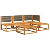 vidaXL 5-tlg. Gartensofa-Set mit Kissen Holz Akazie & Seil