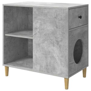 vidaXL Katzenhaus Betongrau 72 x 42,5 x 70 cm Holzwerkstoff