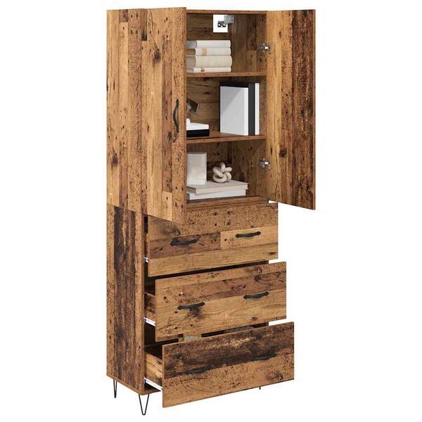 vidaXL Highboard mit Schubladen 2 pcs Altholz Holzwerkstoff