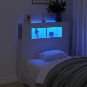 vidaXL LED-Kopfteil Wei&szlig; 100x18,5x103,5 cm Holzwerkstoff