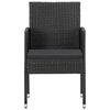 vidaXL 7-tlg. Garten-Essgruppe Poly Rattan Schwarz