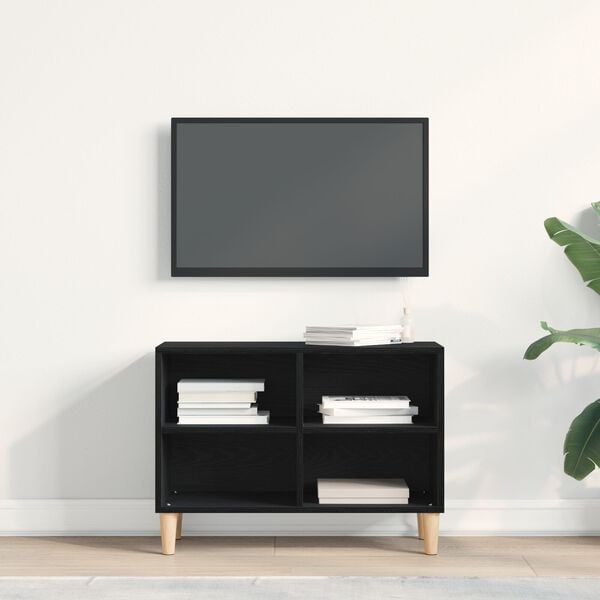 vidaXL TV-Schränk Schwarz Eichen-Optik 69,5 x 30 x 50 cm Holzwerkstoff