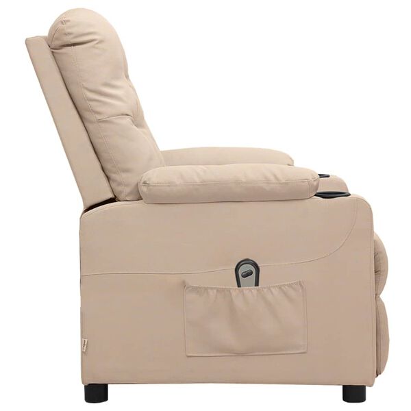 vidaXL Relaxsessel Elektrisch Creme Stoff