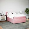 vidaXL Boxspringbett mit Matratze Rosa 140x190 cm Samt