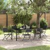 vidaXL Garten Essgruppe 7 pcs Schwarz Pulverbeschichteter Stahl