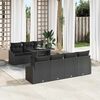 vidaXL Garten-Sofa-Set mit Kissen 8 pcs Schwarz Poly-Rattan