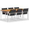 vidaXL 7-tlg. Garten-Essgruppe Teak Massivholz und Edelstahl