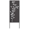 vidaXL Garten Sichtschutz-Leinwand Floral Schwarz 50 x 140 cm