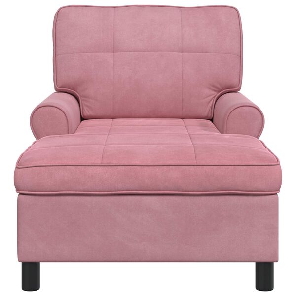vidaXL Lounge-Liege mit Kissen Rosa 91 x 157 x 91 cm Samt