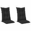 vidaXL Set Hochlehner-Stuhlkissen 2 stk. Polyester Melange Schwarz