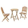 vidaXL Klappbares Garten-Esszimmer Set 3 stk. Natur Bambus