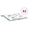 vidaXL Sitzkissen 2 Stk. Blattmuster 50x50x3 cm Stoff