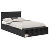 vidaXL Bettrahmen mit Regal Schwarz 135 x 190 cm Holzwerkstoff