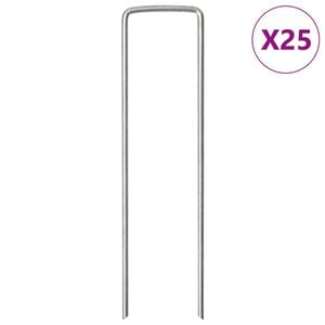 vidaXL Bodenanker U-Form 25 Stk. 15x3,5 cm Verzinkter Stahl