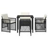 vidaXL Garten Essgruppe 5 pcs Schwarz Poly-Rattan