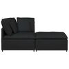 vidaXL Modulares Sofa mit Fu&szlig;hocker Kissen Stoff Schwarz