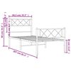 vidaXL Bettgestell mit Kopf- und Fu&szlig;teil Metall Wei&szlig; 80x200 cm