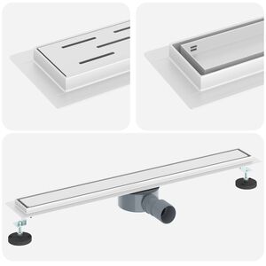 vidaXL Duschablauf 2-in-1 mit 360&deg; Siphon Silber 70 cm Edelstahl 304