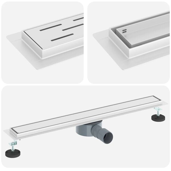 vidaXL Duschablauf 2-in-1 mit 360&deg; Siphon Silber 70 cm Edelstahl 304