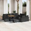 vidaXL Gartensofa-set mit Kissen 13 pcs Schwarz Poly-Rattan
