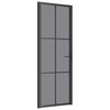 vidaXL Innent&uuml;r 76x201,5 cm Schwarz ESG-Glas und Aluminium