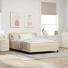 vidaXL Boxspringbett mit Matratze Creme 140 x 200 cm Stoff