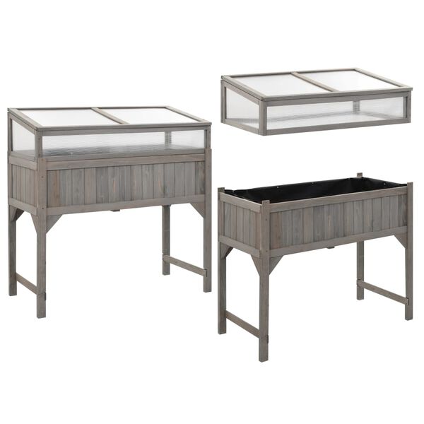 vidaXL Hochbeet mit Abdeckung 120 x 54 x 120 cm Tannenholz